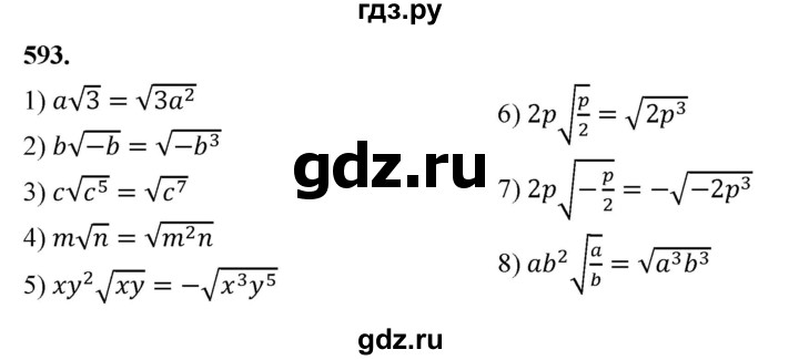 ГДЗ по алгебре 8 класс  Мерзляк  Базовый уровень упражнение - 593, Решебник 2023
