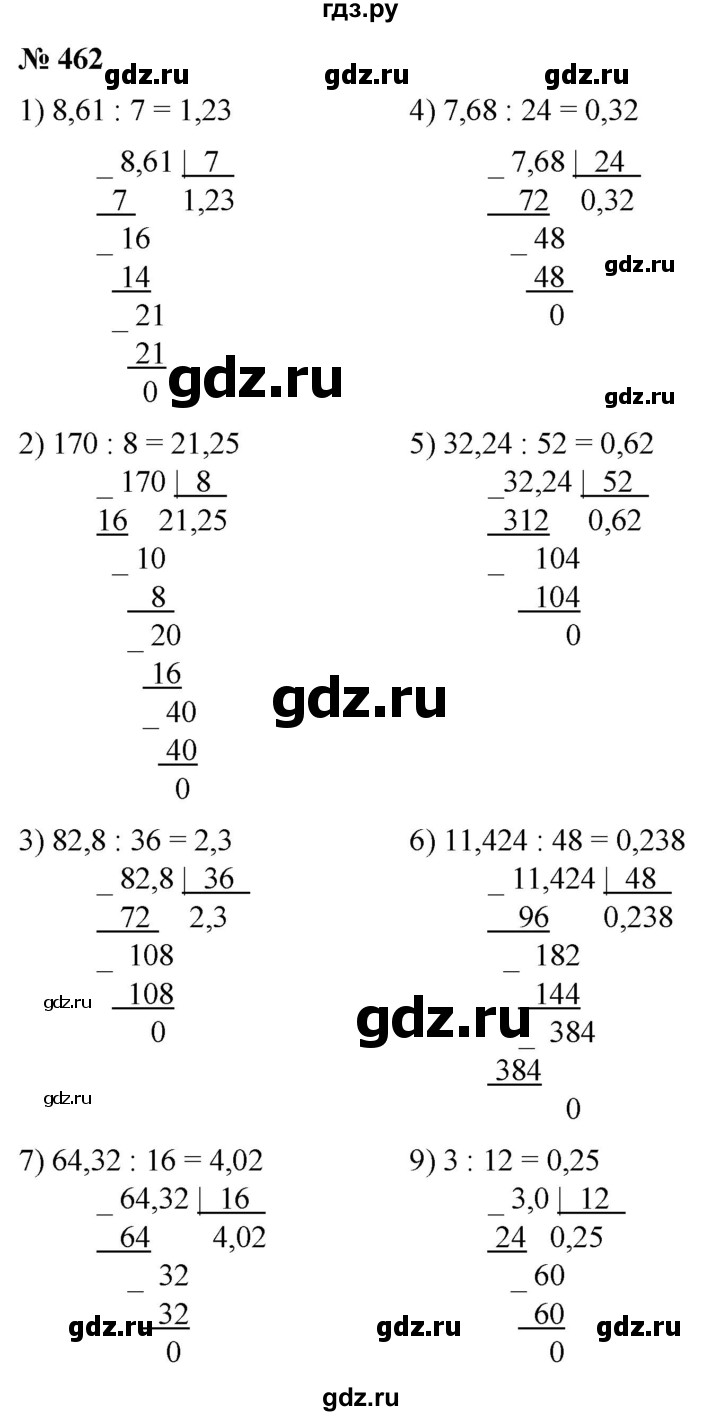 ГДЗ Номер 462 Математика 5 Класс Рабочая Тетрадь Мерзляк, Полонский