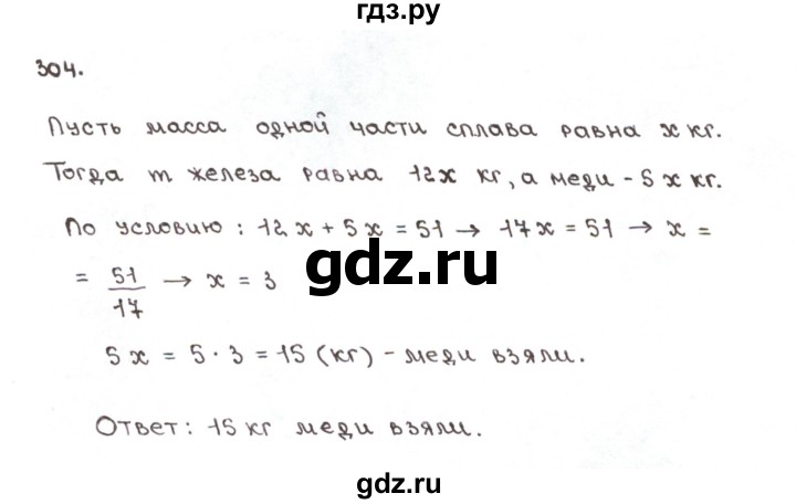 ГДЗ по математике 6 класс Мерзляк рабочая тетрадь  задание - 304, Решебник №1
