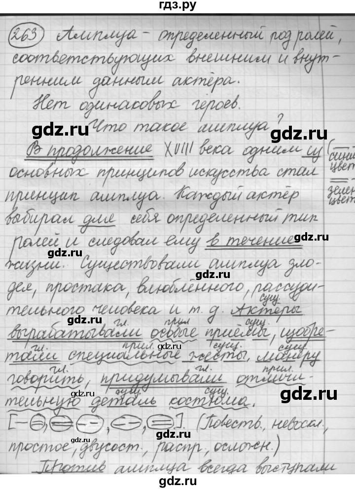 Рыбченкова 8 читать. Русский язык 7 класс упражнение 263.