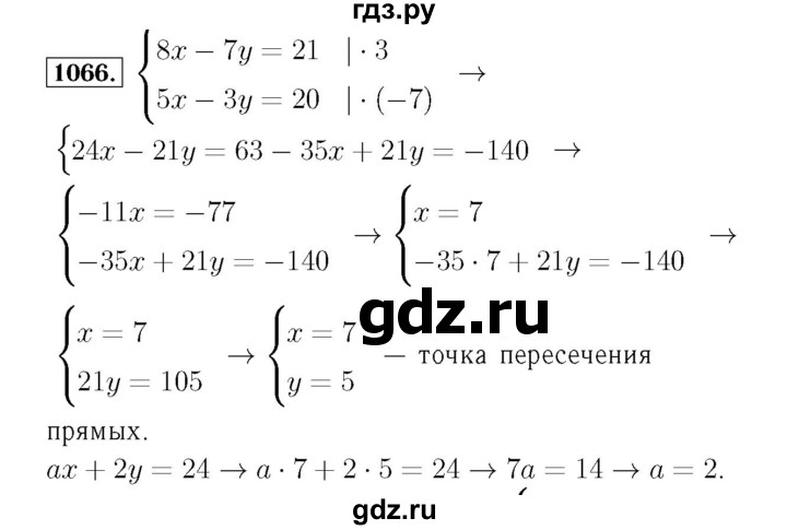 ГДЗ по алгебре 7 класс  Мерзляк  Базовый уровень номер - 1066, Решебник №4 к учебнику 2016