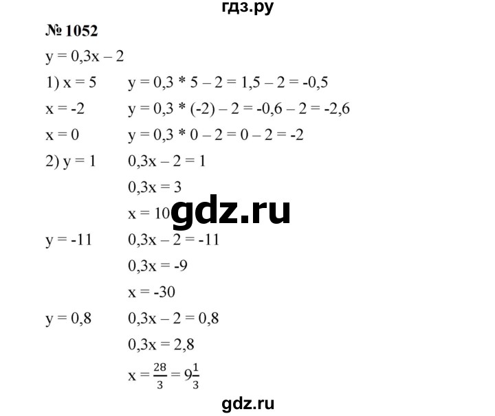 ГДЗ по алгебре 7 класс  Мерзляк  Базовый уровень номер - 1052, Решебник к учебнику 2023