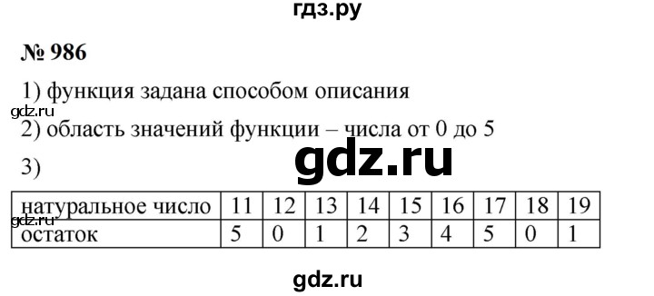 ГДЗ по алгебре 7 класс  Мерзляк  Базовый уровень номер - 986, Решебник к учебнику 2023