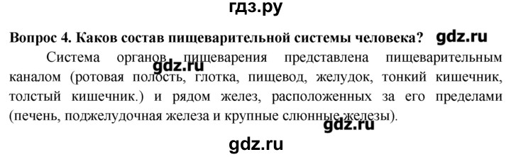 ГДЗ по биологии 8 класс  Пасечник   вопрос к параграфу / 24 - 4, Решебник