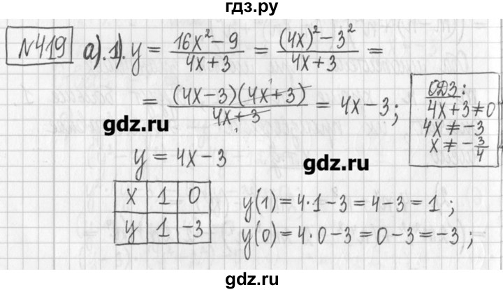 ГДЗ по алгебре 7 класс  Муравин   упражнение - 419, Решебник