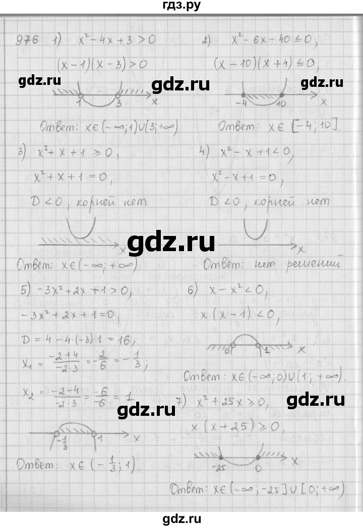 ГДЗ по алгебре 9 класс  Мерзляк   упражнение - 976, Решебник №1 к учебнику 2016