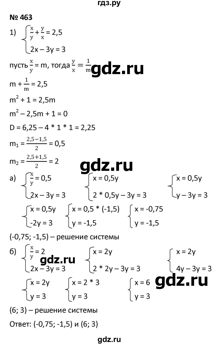 ГДЗ по алгебре 9 класс  Мерзляк   упражнение - 463, Решебник к учебнику 2021