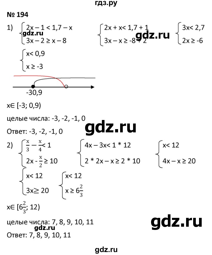 ГДЗ по алгебре 9 класс  Мерзляк   упражнение - 194, Решебник к учебнику 2021