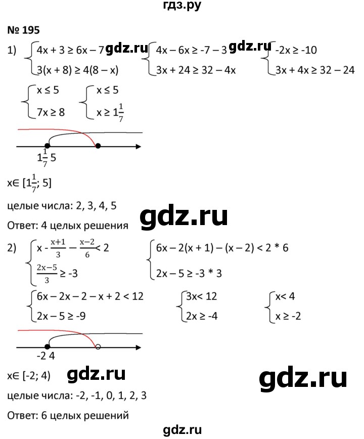 ГДЗ по алгебре 9 класс  Мерзляк   упражнение - 195, Решебник к учебнику 2021