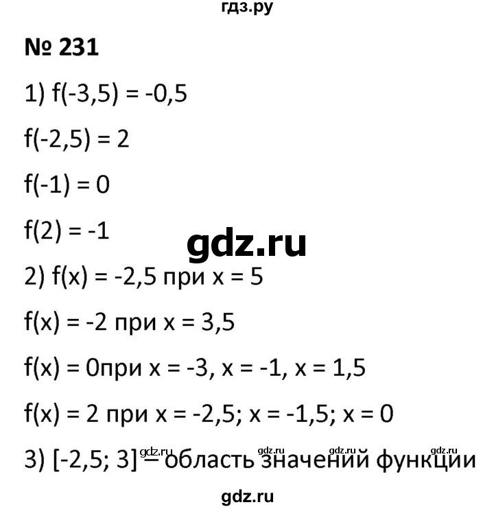 ГДЗ по алгебре 9 класс  Мерзляк   упражнение - 231, Решебник к учебнику 2021