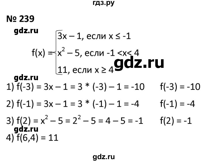 ГДЗ по алгебре 9 класс  Мерзляк   упражнение - 239, Решебник к учебнику 2021