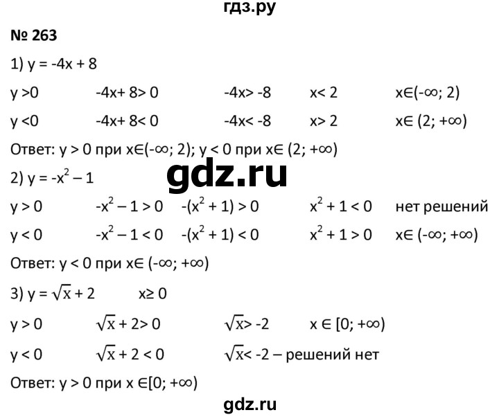 ГДЗ по алгебре 9 класс  Мерзляк   упражнение - 263, Решебник к учебнику 2021