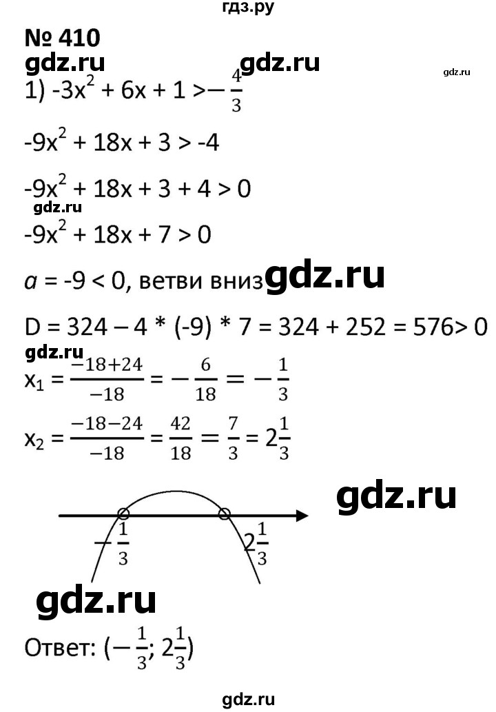 ГДЗ по алгебре 9 класс  Мерзляк   упражнение - 410, Решебник к учебнику 2021