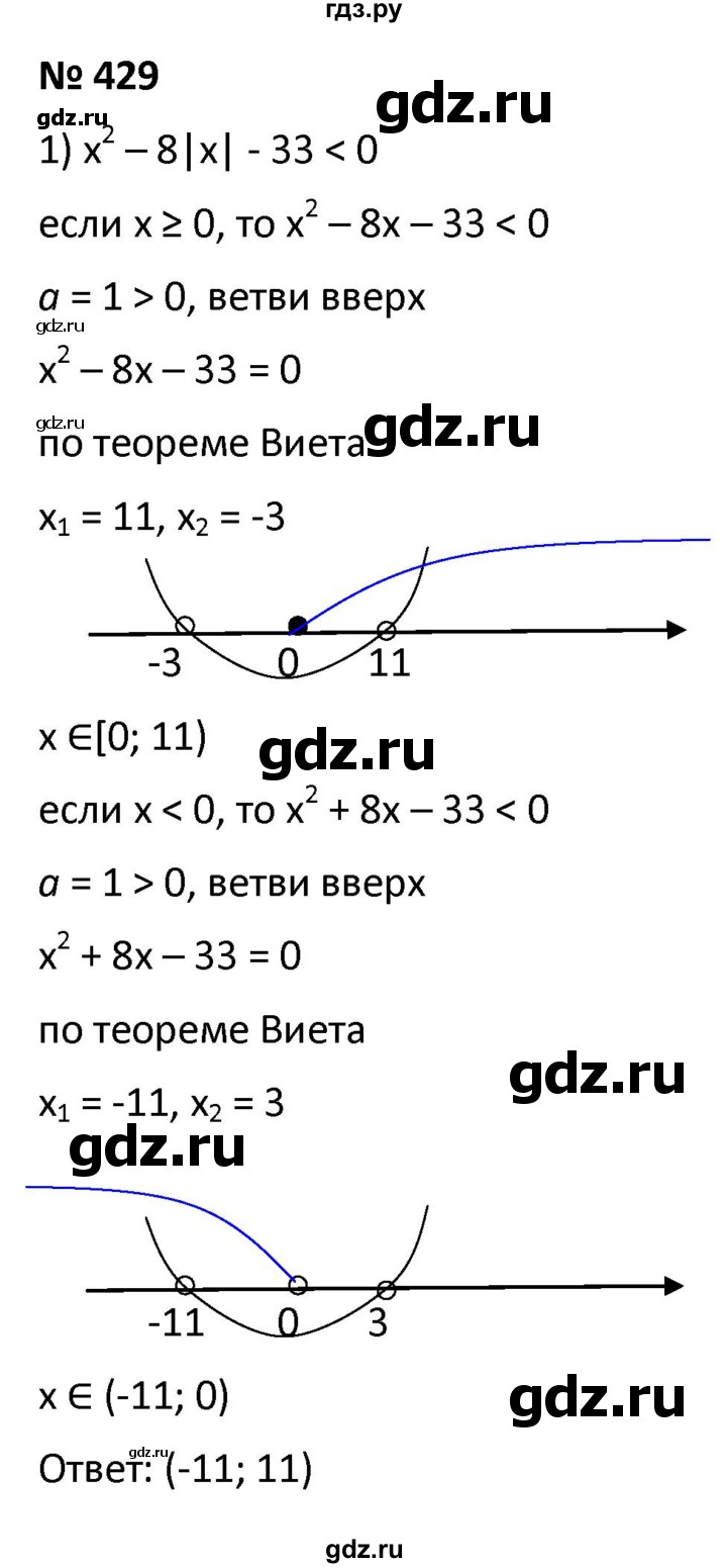 ГДЗ по алгебре 9 класс  Мерзляк   упражнение - 429, Решебник к учебнику 2021