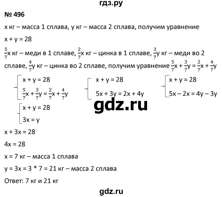ГДЗ по алгебре 9 класс  Мерзляк   упражнение - 496, Решебник к учебнику 2021