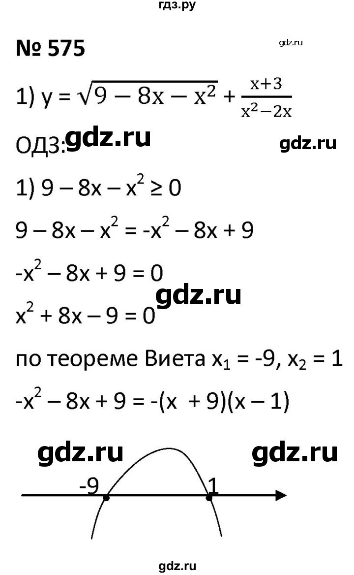 ГДЗ по алгебре 9 класс  Мерзляк   упражнение - 575, Решебник к учебнику 2021