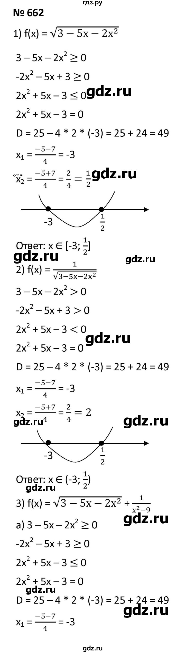 ГДЗ по алгебре 9 класс  Мерзляк   упражнение - 662, Решебник к учебнику 2021