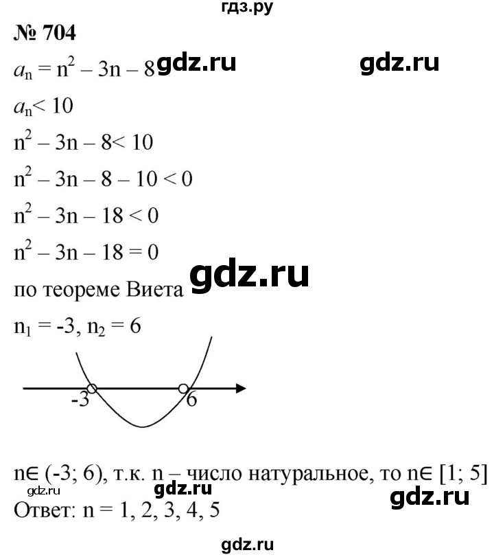 ГДЗ по алгебре 9 класс  Мерзляк   упражнение - 704, Решебник к учебнику 2021