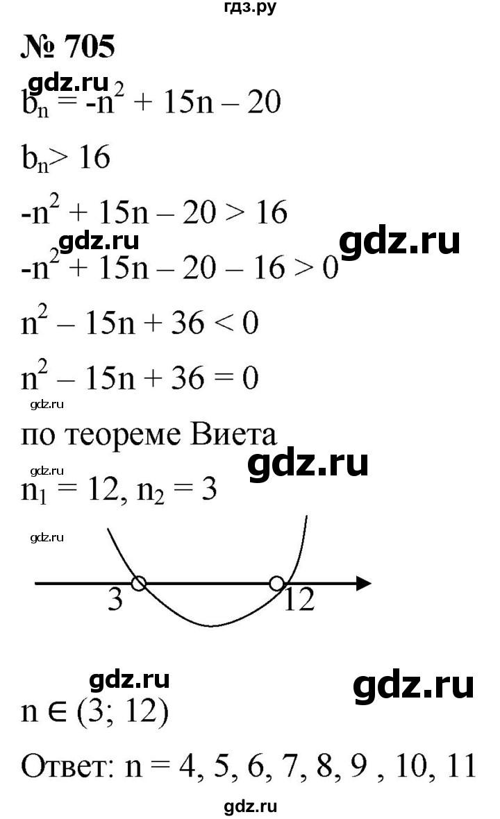 ГДЗ по алгебре 9 класс  Мерзляк   упражнение - 705, Решебник к учебнику 2021