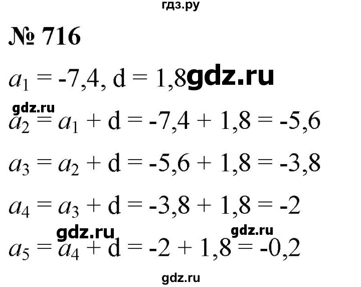 ГДЗ по алгебре 9 класс  Мерзляк   упражнение - 716, Решебник к учебнику 2021