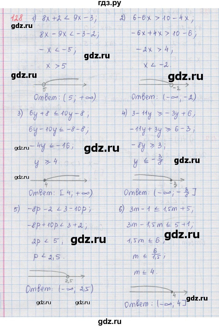 ГДЗ по алгебре 9 класс  Мерзляк   упражнение - 128, Решебник №1 к учебнику 2016