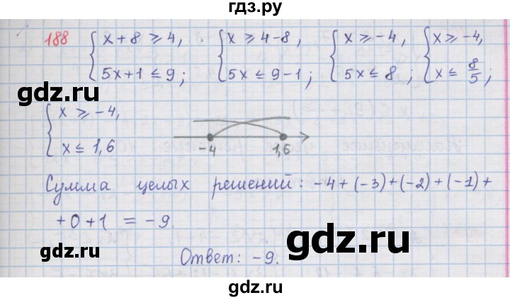 ГДЗ по алгебре 9 класс  Мерзляк   упражнение - 188, Решебник №1 к учебнику 2016