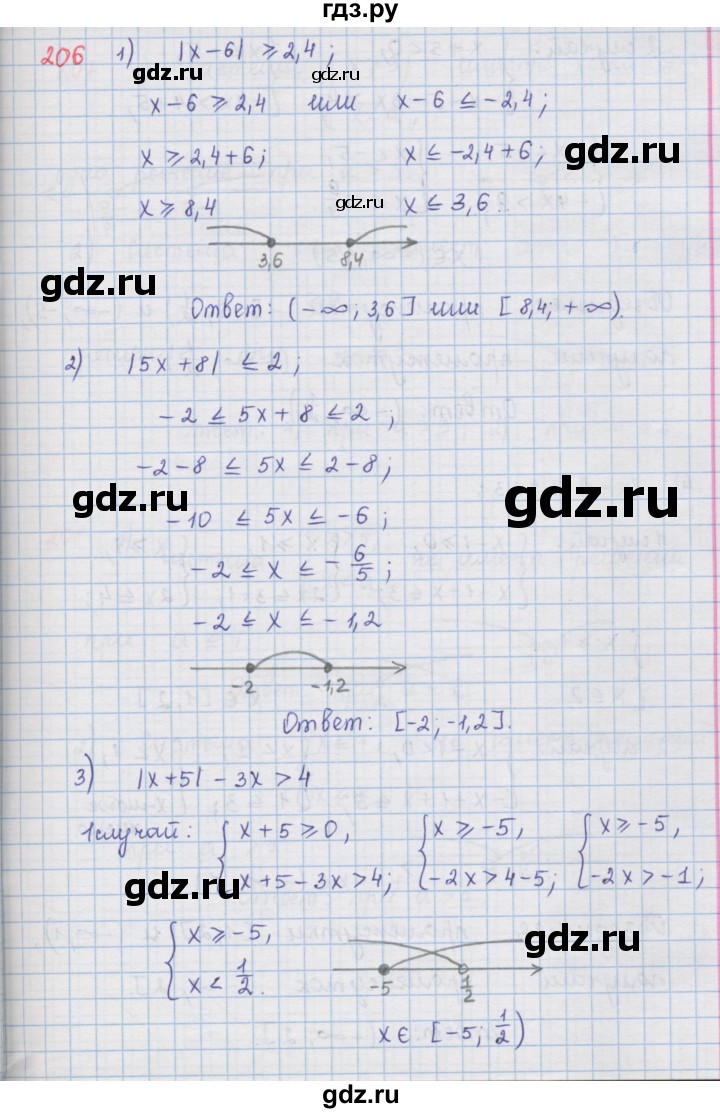 ГДЗ по алгебре 9 класс  Мерзляк   упражнение - 206, Решебник №1 к учебнику 2016