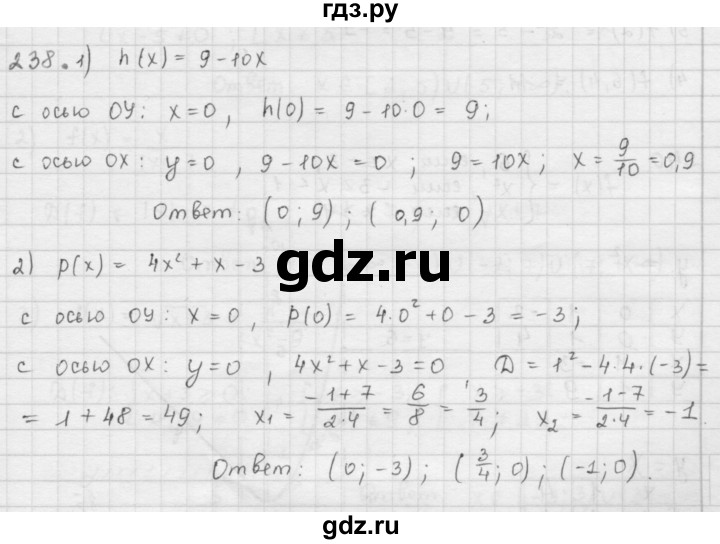 ГДЗ по алгебре 9 класс  Мерзляк   упражнение - 238, Решебник №1 к учебнику 2016
