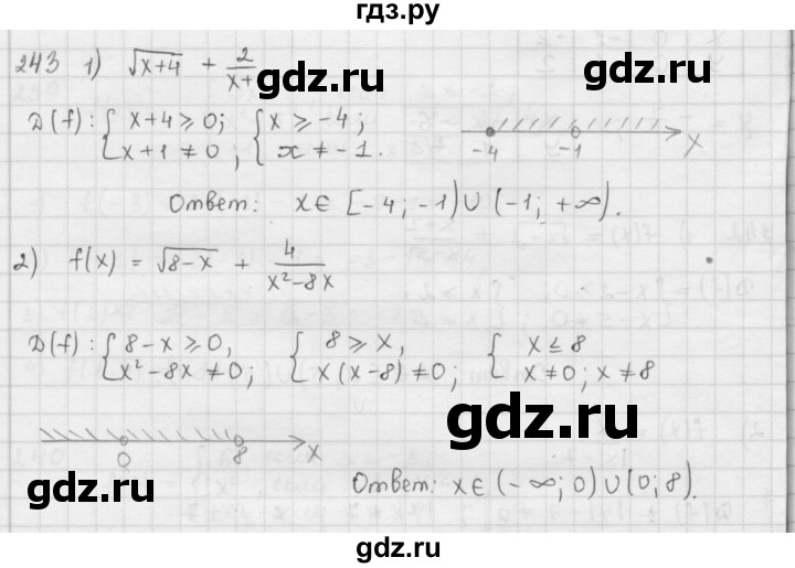ГДЗ по алгебре 9 класс  Мерзляк   упражнение - 243, Решебник №1 к учебнику 2016