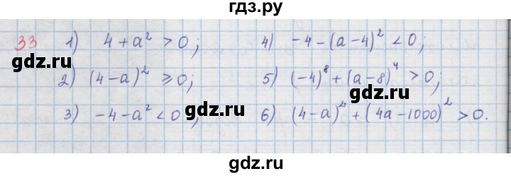 ГДЗ по алгебре 9 класс  Мерзляк   упражнение - 33, Решебник №1 к учебнику 2016