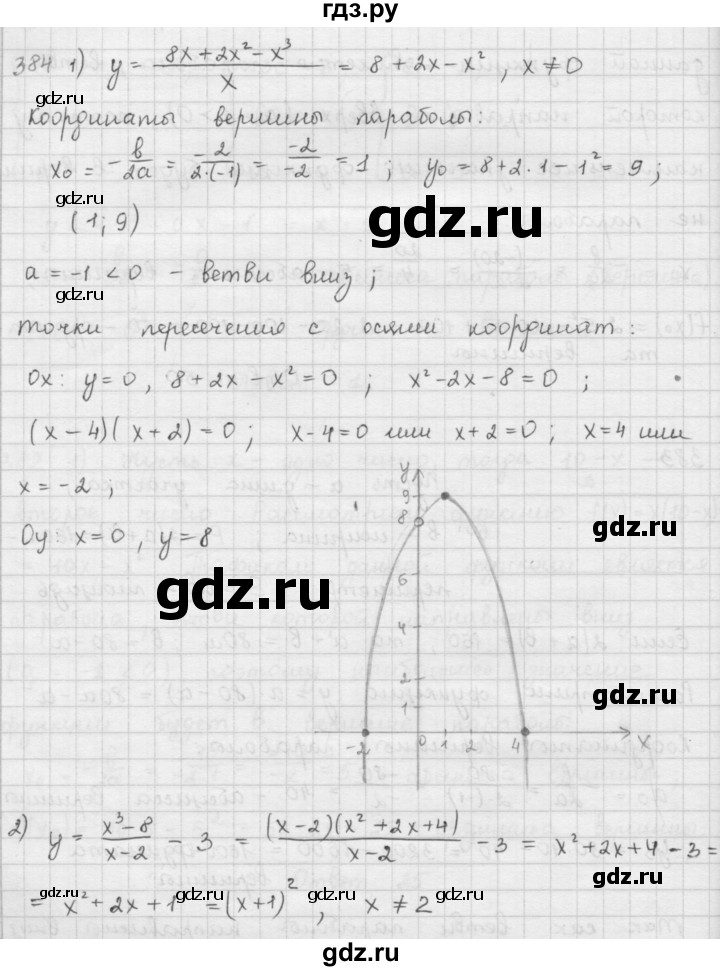 ГДЗ по алгебре 9 класс  Мерзляк   упражнение - 384, Решебник №1 к учебнику 2016