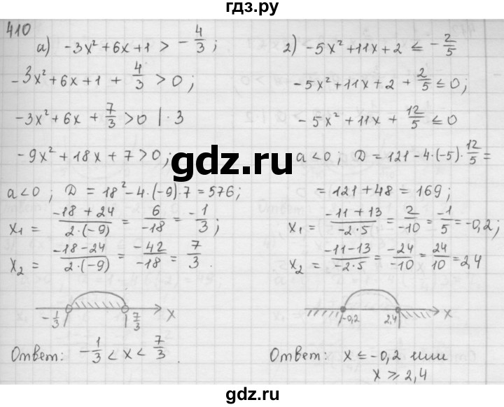 ГДЗ по алгебре 9 класс  Мерзляк   упражнение - 410, Решебник №1 к учебнику 2016