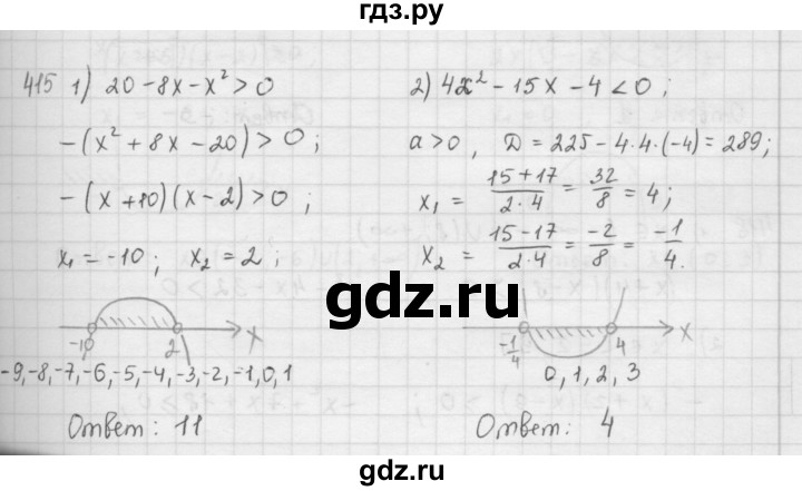 ГДЗ по алгебре 9 класс  Мерзляк   упражнение - 415, Решебник №1 к учебнику 2016