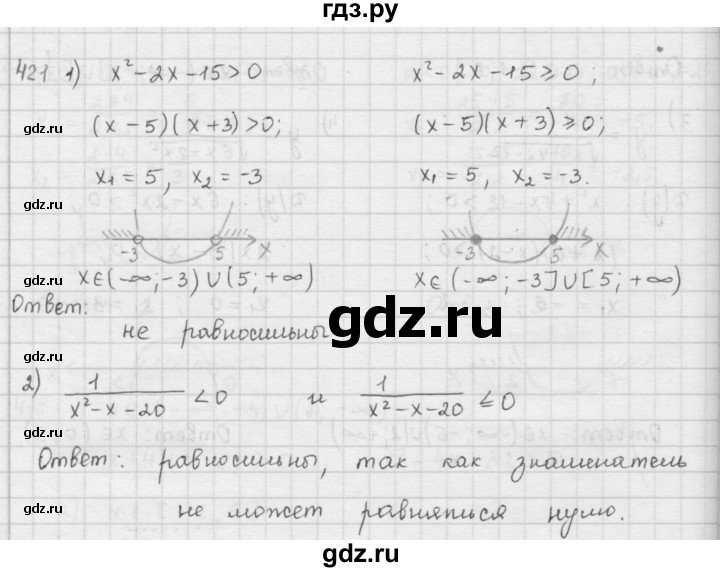 ГДЗ по алгебре 9 класс  Мерзляк   упражнение - 421, Решебник №1 к учебнику 2016