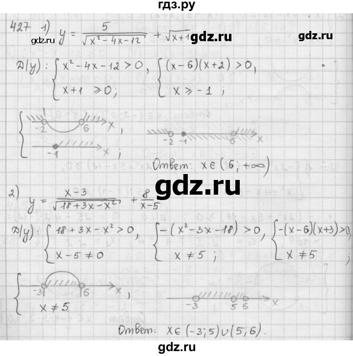 ГДЗ по алгебре 9 класс  Мерзляк   упражнение - 427, Решебник №1 к учебнику 2016