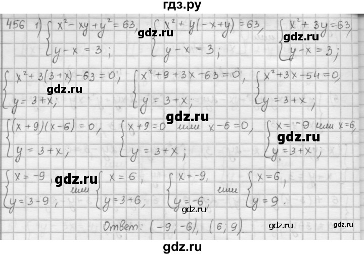 ГДЗ по алгебре 9 класс  Мерзляк   упражнение - 456, Решебник №1 к учебнику 2016