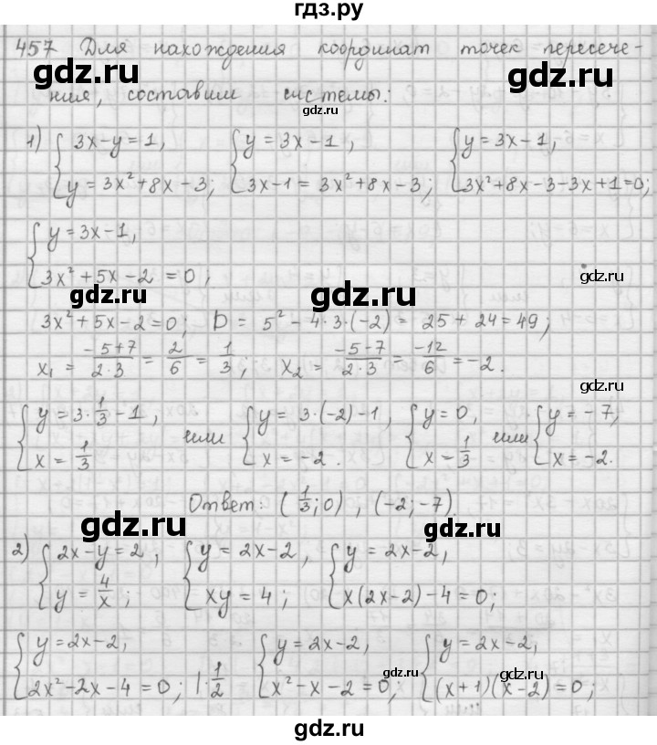 ГДЗ по алгебре 9 класс  Мерзляк   упражнение - 457, Решебник №1 к учебнику 2016