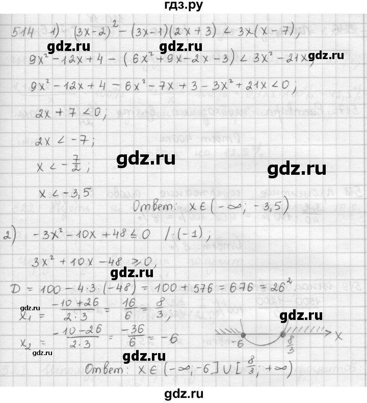 ГДЗ по алгебре 9 класс  Мерзляк   упражнение - 514, Решебник №1 к учебнику 2016