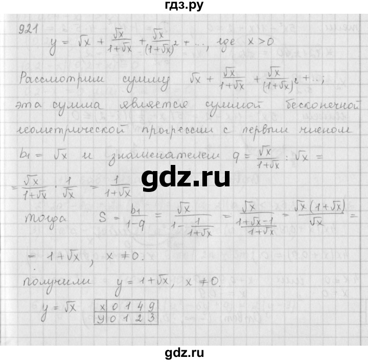 ГДЗ по алгебре 9 класс  Мерзляк   упражнение - 921, Решебник №1 к учебнику 2016