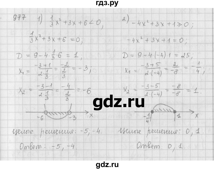 ГДЗ по алгебре 9 класс  Мерзляк   упражнение - 977, Решебник №1 к учебнику 2016