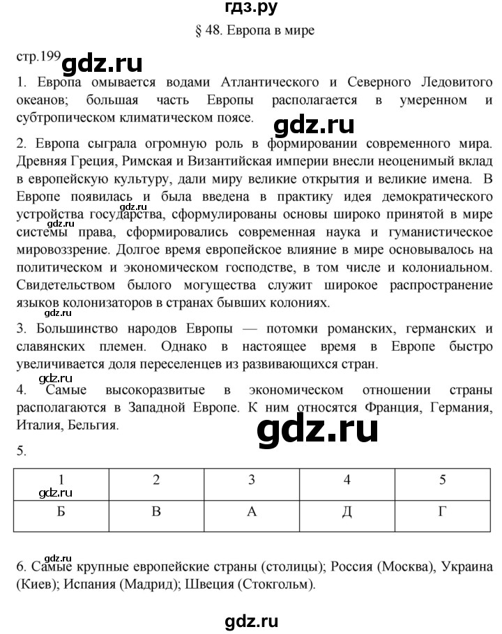 ГДЗ по географии 7 класс  Алексеев   страница - 199, Решебник 2022