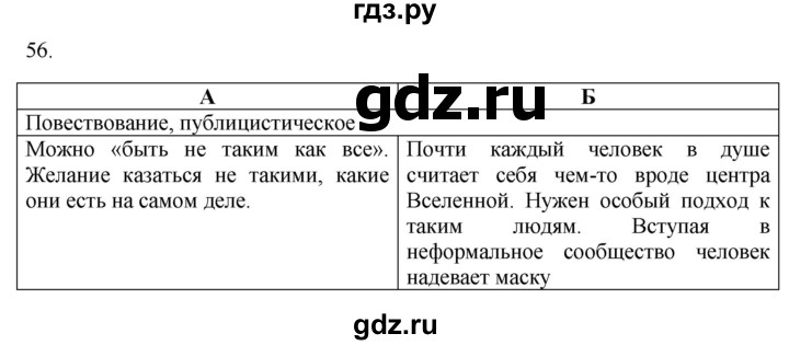 ГДЗ по русскому языку 9 класс Рыбченкова   упражнение - 56, Решебник №1 к учебнику 2019