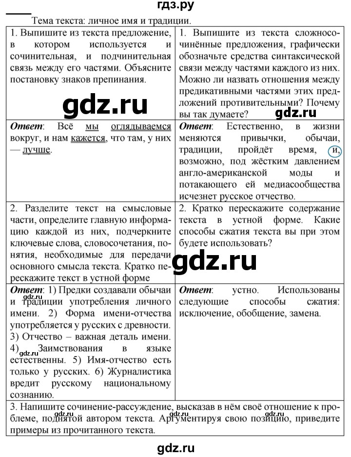 ГДЗ по русскому языку 9 класс Рыбченкова   упражнение - 92, Решебник №1 к учебнику 2019