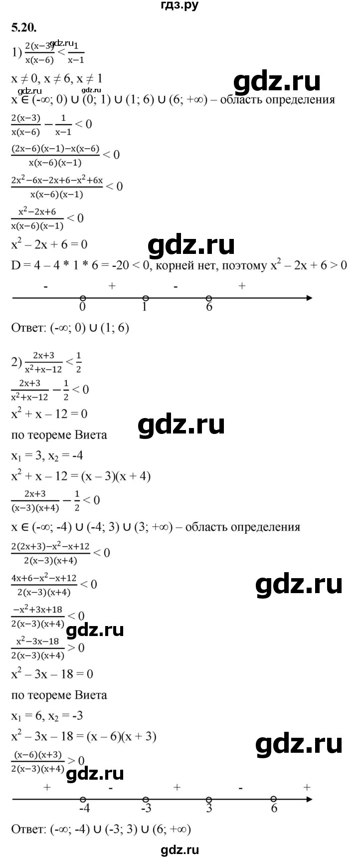 ГДЗ по алгебре 10 класс Мерзляк  Базовый уровень задание - 5.20, Решебник к учебнику 2022