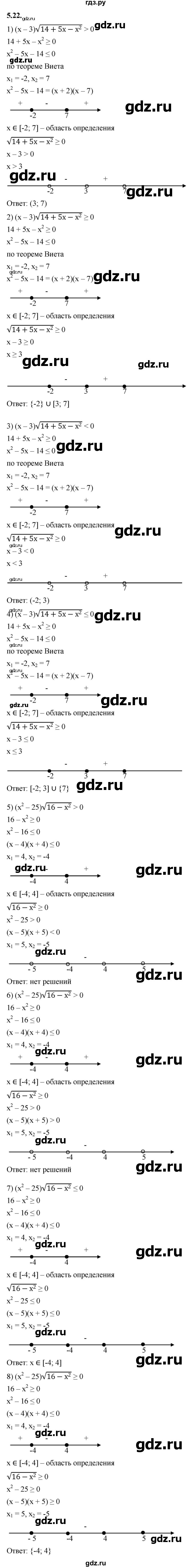 ГДЗ по алгебре 10 класс Мерзляк  Базовый уровень задание - 5.22, Решебник к учебнику 2022