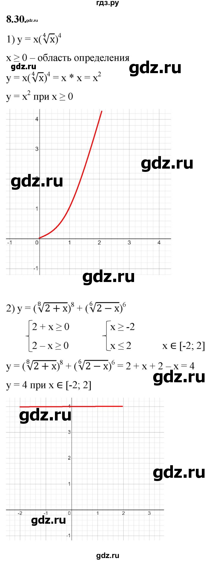 ГДЗ по алгебре 10 класс Мерзляк  Базовый уровень задание - 8.30, Решебник к учебнику 2022