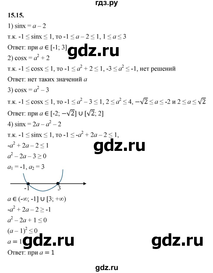 ГДЗ по алгебре 10 класс Мерзляк  Базовый уровень задание - 15.15, Решебник к учебнику 2022