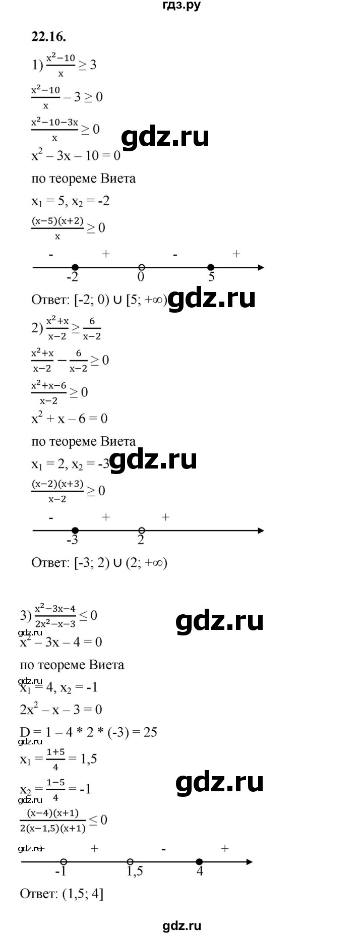ГДЗ по алгебре 10 класс Мерзляк  Базовый уровень задание - 22.16, Решебник к учебнику 2022