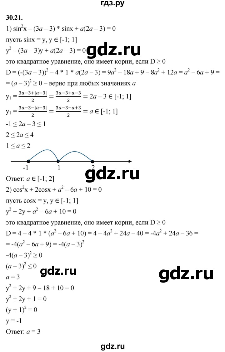 ГДЗ по алгебре 10 класс Мерзляк  Базовый уровень задание - 30.21, Решебник к учебнику 2022