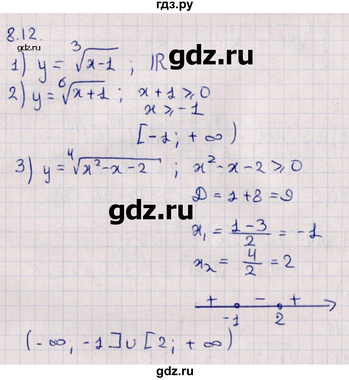 ГДЗ по алгебре 10 класс Мерзляк  Базовый уровень задание - 8.12, Решебник к учебнику 2022